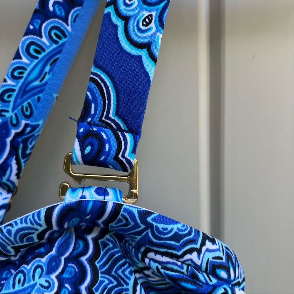 Lauren Ralph Lauren blue Paisley one piece skirted swimsuit size 16W Eurosummer - Picture 3 of 15